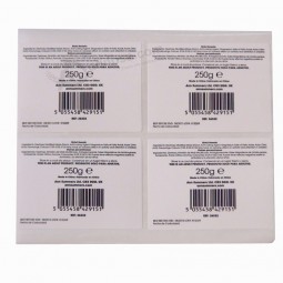 Zelfklevend goedkoop aangepast papieren stickeretiket met streepjescode