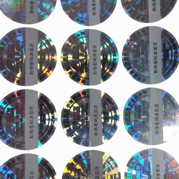 Etiqueta engomada del holograma del número transparente de láser personalizado para la venta