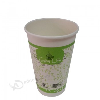 Taza de papel de café espresso biodegradable personalizada de fábrica con mango