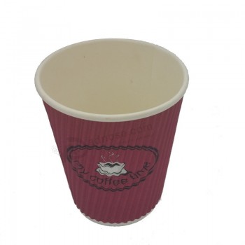 Barato taza de papel ondulada personalizada para bebidas calientes