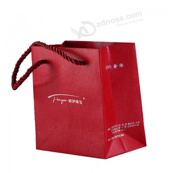 Cheap Custom Printing Paper Shopping Gift Bag with Hot Silver Foil