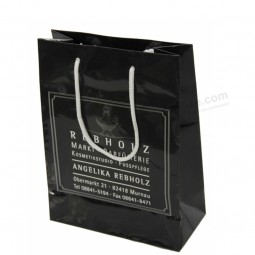 Custom Design Black Color Paper Shopping Bag for Gift Packing