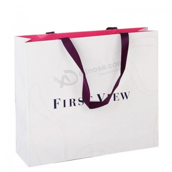 Moda personalizado saco de presente de compras de papel de moda com logotipo