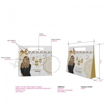 Neues Design benutzerdefinierte Papier Shopping Geschenktüte mit gedruckten Logo