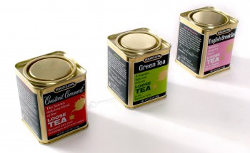 Commercio all'ingrosso di scatola di tè di latta rettangolo imballaggio alimentare personalizzato