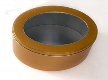 Caja redonda de encargo de la lata para la caja de empaquetado del regalo del metal, envase de la lata de la comida