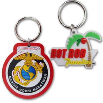 Key Shaped Cheap Promotion 2D Rubber Keychain Keyring Wholesale