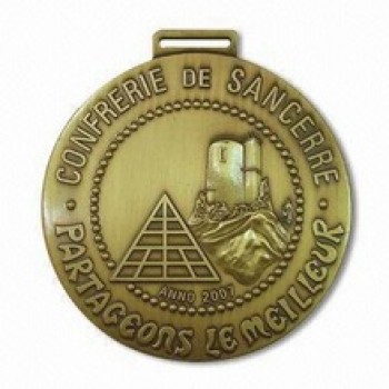 Medallón militar personalizado medalla de bronce de metal redondo al por mayor