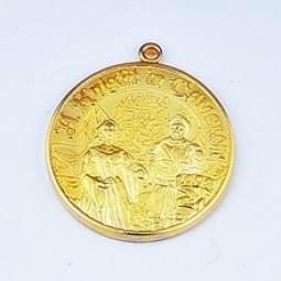 Medaglia d'oro personalizzata di san christopher in metallo dorato