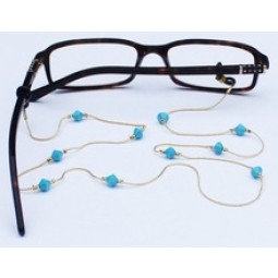 Custom Turquoise Color Gold Chain Eyewear Handmade Glass Women