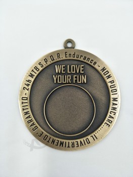 Médaille en métal de longe faite sur commande de haute qualité bon marché pour le sport en gros