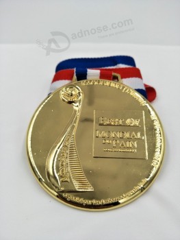 Gouden medaille met klant 3d logo graveren goedkope groothandel