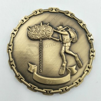 Moedas coleção personalizada, moedas de bronze antigo barato por atacado