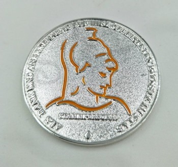 Custom Silver Plated Enamelled Coin Cheap Wholesale
