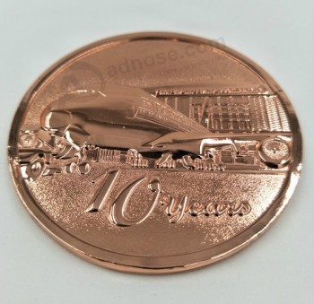 便宜的定制设计3d形铜镀层sovenir硬币