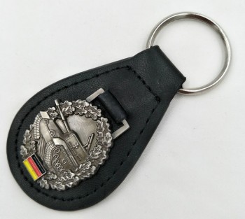 Cheap Custom Die Casting Leather Letter Keychain with Logo