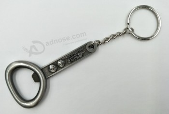 Cheap Custom Antique Silver Plated Bottle Opener Key Ring Wholesale