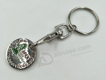 Factory Promotion Metal Enamelled Trolley Coin Key Ring Wholesale
