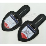 Billige Großhandel Leder Schlüsselanhänger mit Emaille Abzeichen