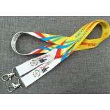 Event Ribbon Printed Polyester Neck Lanyards with Sublimation Logo Cheap Wholesale