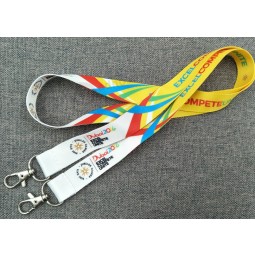 Event Ribbon Printed Polyester Neck Lanyards with Sublimation Logo Cheap Wholesale
