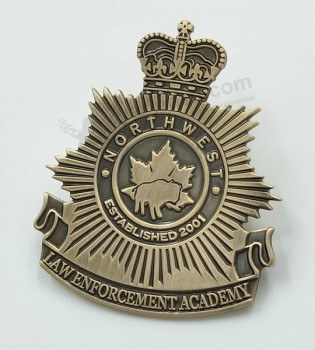 Personalizado esmaltado emblema de metal bronze barato por atacado