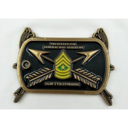 Placa de bronce militar para la colección de recuerdos al por mayor barato