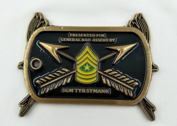 Distintivo de bronze militar para coleção de souvenirs atacado barato