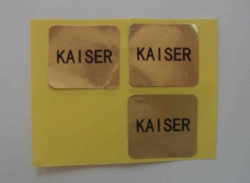 Wholesale customized high quality Gold Background with Black Word Label Sticker