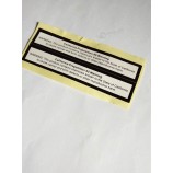 Autocollant d'étiquette imprimée de texte en gros de haute qualité en noir et Blanc