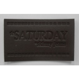 Wholesale customized high quality Fake Leather Material Hot Stamp Text Leather Patch