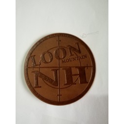 Wholesale customized high quality Logo and Text Pressed Leather Patch