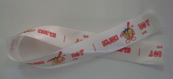 Etiqueta impresa flexográfica de la cinta de satén de alta calidad al por mayor