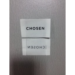 Wholesale customized high quality White Cotton Material Printed Black Main Label