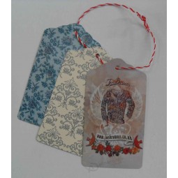 Wholesale customized high quality Full Printed Colours Garment Paper Hangtag