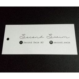 Wholesale customized high quality White Thin Paper Printed Hangtag