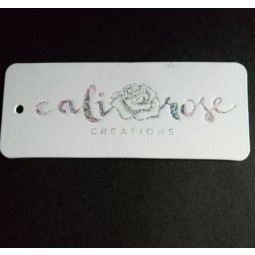 Wholesale customized high quality Debossed Logo Uncoated Card Hangtag