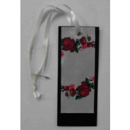 En gros personnalisé de haute qualité imprimé fleur design satin ruBan noir hangMarque Blanc