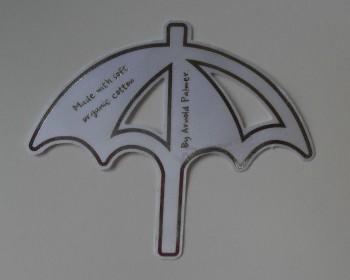 Groothandel aangepaste hoge kwaliteit gestanst paraplu vorm paPieren LaBel