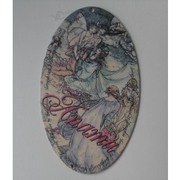 Wholesale customized high quality Oval Shape Printed Full Colours Tag