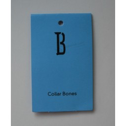 Wholesale customized high quality Printed Sky Blue Button Bag Tag