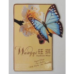 Wholesale customized high quality Printed Full Colours Flower Butterfly Design Clothing Hangtag