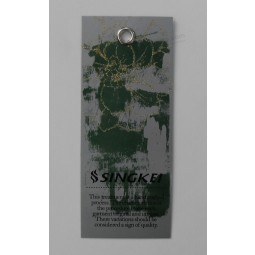 Wholesale customized high quality Paper Material Printed for Garment Hangtag