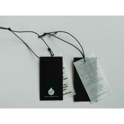 Wholesale customized high quality Black Card Paper Garment Tag