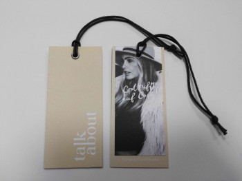 Wholesale customized high quality Printed Colour with String Paper Clothing Hangtag