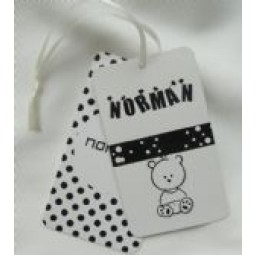 Wholesale customized high quality White Coated Paper Quality Garment Hangtags