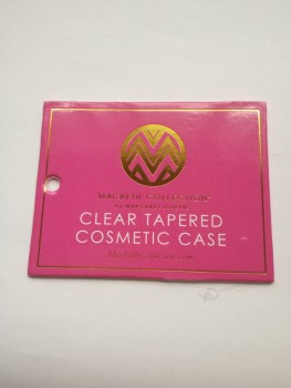 Wholesale customized high quality 2mm Thickness Card Gold Foil Printed Hangtag