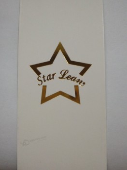 Disegno personalizzato di lamina d'oro di alta qualità all'ingrosso su cartellino Bianco