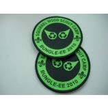 Factory direct wholesale customized top quality Round and Thin Laser Cut Border School Woven Badge