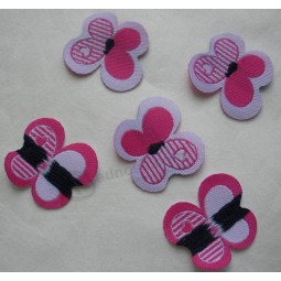 Factory direct wholesale customized top quality Laser Cutting Butterfly Shape Iron-on Backing Woven Badge